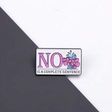 1 件“NO”珐琅翻领别针，创意花朵胸针配饰，男士礼物，领带夹办公室配饰衬衫夹克珠宝圣诞节万圣节衣服别针有趣可爱教师礼物服装配饰包饰