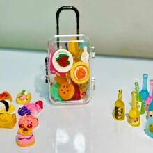 10/21 Stücke Mini Koffer, simulierte Getränkeflaschen, imitierte Lebensmittel Dekoration, Lebensmittel Spielzeug, Alkoholflaschen Modelle, Kuchenmodelle - Lebensmittel Modelle und Flaschenfarbvarianten/-stile zufällig sortiert