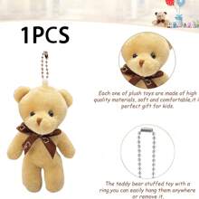 1/6/12 件迷你熊 4.7 英寸熊娃娃散装柔软迷你毛绒动物，适合 DIY 钥匙链，适合毕业日婴儿洗礼婚礼派对礼物。