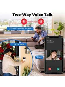 涂鸦智能视频门铃，高清安全摄像头，夜视，运动传感器，双向音频，无线，可充电电池，通过应用程序控制家庭安全 - 彩色 - 查看 3