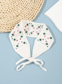 1 件宽针织钩针镂空花朵玫瑰樱桃头带，法式田园温柔甜美氛围休闲头饰，优雅时尚配饰发饰，学校用品，学院，头带秋季配饰 - 彩色 - 查看 2