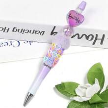 10 Pcs Electrocardiograms Designed Printed Heart-Shaped Beads - Creative DIY Fountain Pens, Pendant Beads, Bracelets, Necklaces, Keychains, Earrings, Craft Items, The Perfect Valentine's Day Gift - Mixed Colors - View 8