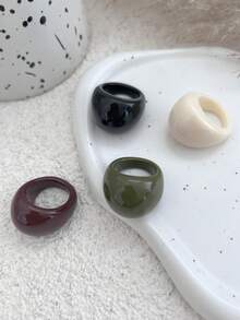 Bộ 1/4 chiếc nhẫn charm nhựa cong, phong cách đường phố sang trọng, thích hợp đeo hàng ngày, quà tặng trang sức kim loại cong đa năng cho nữ và các cặp đôi trong dịp lễ (Chất liệu và màu sắc của nhẫn có thể khác nhau tùy sản phẩm thực tế). - nhẫn - Xem 10