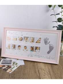 1 件“我的第一年婴儿儿童成长证书”相框、壁挂和桌面展示、塑料字母装饰框，适用于里程碑婴儿洗礼复活节礼物，适合男孩/女孩