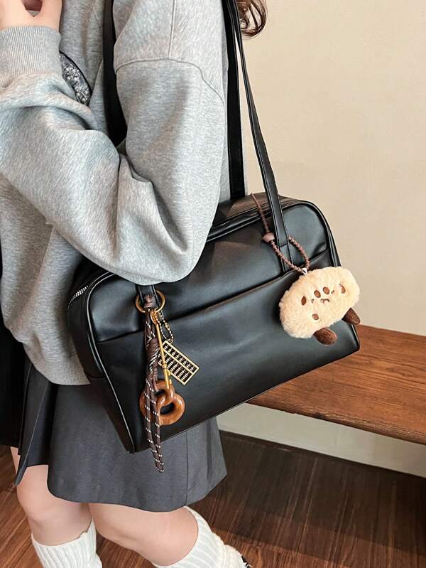 Bolsa de Ombro de Grande Capacidade de Moda Casual Vintage em Alta, Bolsa de Grife de Alta Qualidade com Design de Nicho para Debaixo do Braço, Bolsa de Travesseiro Minimalista e Leve para Uso Diário, Bolsa Tote para Estudantes Universitários, Bolsa de Viagem Versátil de Curta Distância, Bolsa para Laptop