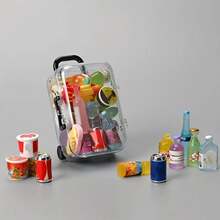 10/21 Stücke Mini Koffer, simulierte Getränkeflaschen, imitierte Lebensmittel Dekoration, Lebensmittel Spielzeug, Alkoholflaschen Modelle, Kuchenmodelle - Lebensmittel Modelle und Flaschenfarbvarianten/-stile zufällig sortiert