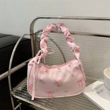 Women's Handbags, Multifunctional Shoulder Bags, Nylon Totes, Crossbody Travel Bags; Cute Little Flower One-Shoulder Korean Version Armpit Bag Retro Texture Handbag - Multicolor - View 9