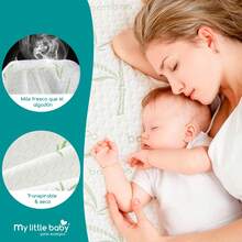 DORM COLCHONES Protector de Cuna Cubre colchón (50x90) Impermeable para Colecho bebé, 100% Bambú Transpirable 18 Certificaciones Internacionales by Colchones Dorm - Verde Oliva - Ver 6