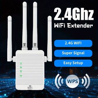 WiFi Range Extender Signal Booster, 300Mbps Wifi Extender For Home, Up To 8500 Sq. Ft Coverage, Supports 105 Devices, 4 External Antennas, Ethernet Port, WiFi Extender For Home & Office Use