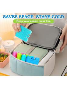 1個/2個/3個/5個可重複使用防漏耐用冰袋，冰塊替代品，冰格，冰桶，冷凍冰塊，保冷袋，保冷箱，適用於旅行、野餐、露營、便當盒、工作、釣魚 - 彩色 - 查看 6