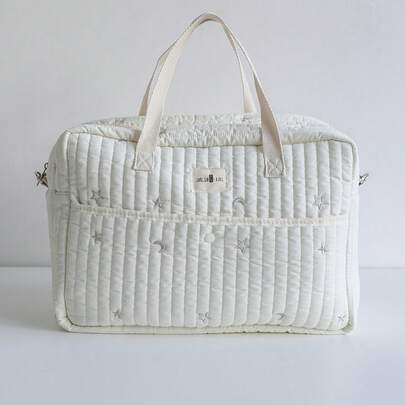 1 件可爱刺绣妈咪包、单肩斜挎包、大容量手提包、旅行收纳包