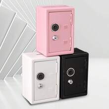 1 pieza Hucha de metal con contraseña y caja de monedas extraíble incorporada + 2 llaves, caja de ahorro de metal con contraseña y llave minimalista blanca, regalo de cumpleaños - Blanco - Ver 2