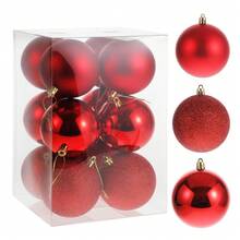 12 PIEZAS Bolas de Navidad multicolor rojo, naranja, dorado, plateado de 6cm, bolas decorativas para árbol de Navidad, colgantes para árbol de Navidad con acabado electrolítico, decoraciones navideñas para fiesta y árbol de Navidad - Multicolor - Ver 7