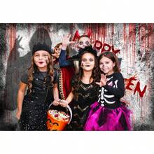 CZCHAIYA Happy Halloween Backdrop Nightmare Before Christmas Background Scary Ghost Party Decorations For Photography Pictures 8X6FT 0721439 - màu đen - Xem 2