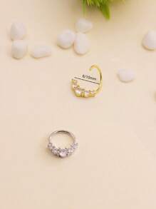 1 件锆石鼻环软骨耳轮耳屏耳环鼻中隔穿孔饰品