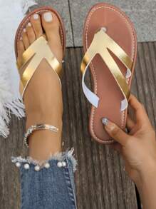 2025 Latest Women's Sandals - Toe Strap Design - Hollow Out - Home & Beach Casual - Plus Size - Versatile - Women Flat Sandals