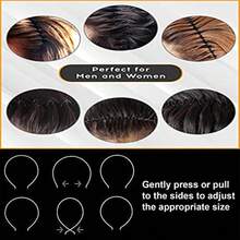 MMetal Headbands For Men Fashion Headband For Women Unisex Wavy Hair Bands Outdoor Sports Head Bands Simple Elastic NonSlip Hair Accories 6 Pack 5001 - A-New6件 - 查看 4