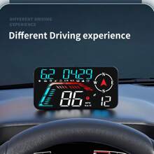 Nouvel affichage tête haute GPS pour voiture, enregistreur de conduite, affichage couleur de l'heure, de la date, alarme de vitesse excessive, rappel de conduite avec fatigue, HUD numérique rotatif. Accessoires électroniques pour voiture
