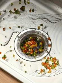 1pc/2pcs/3pcs/Stainless Steel Sink Strainer With Handle - Rust-Proof Mesh Filter For Kitchen And Bathroom Sinks, Stainless Steel Material, Easily Anti-Clogging, Perfect Drainage For Vegetables And Fruits, Kitchen Sink Strainer - Multicolor - View 6