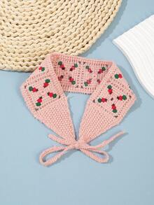 1 件宽针织钩针镂空花朵玫瑰樱桃头带，法式田园温柔甜美氛围休闲头饰，优雅时尚配饰发饰，学校用品，学院，头带秋季配饰 - 彩色 - 查看 11