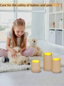 3 Pieces Acrylic Flickering Flameless Candles, Battery Operated Candles With Remote And Cycle Timer Control, LED Pillar Candle Set (D3in*H456in) For Wedding, Party, Home And Christmas Decoration