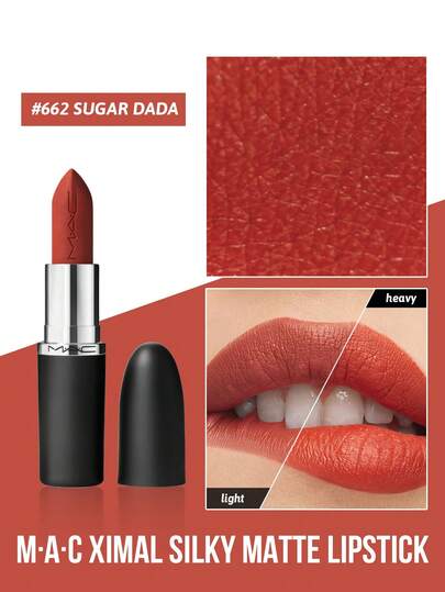  MAC Ximal 丝滑哑光唇膏 662 SUGAR DADA，持久色彩，奢华柔滑滋养质地，保湿柔滑配方，醒目显色，是彩妆爱好者的理想之选，适合工作、休闲、正式活动和庆祝活动