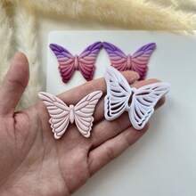 Set Pemotong Tanah Liat Lunak Berbentuk Kupu-kupu Gaya Bohemian - Kit Pembuatan Perhiasan Kupu-kupu Resin yang Indah, Dilengkapi dengan Alat Plastik Tahan Lama, Cocok untuk Pembuatan Anting dan Kerajinan DIY, Ideal untuk Dekorasi Buatan Tangan dan Pembuatan Perhiasan | Pola Kupu-kupu yang Cerah | Alat Plastik Tahan Lama, Dekorasi Kupu-kupu - Butterfly - View 8