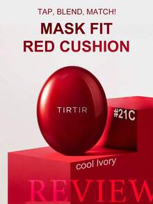 TIRTIR Red Cushioned Foundation Air Cushion, Lightweight Concealer Lasting Light Weight Semi-Matte 18g - 21C Cold Beige - View 11