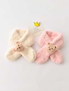 1pc Kids Winter Scarf, Toddler Thick Warm Fleece Neck Warmer, Cute Bear Design, Windproof For Outdoor, Suitable For 2-8 Years Old - Plush Bear Scarf - View 6