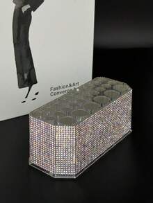 1pc Rhinestone 26-Hole Acrylic Transparent Nail Art Organizer Holder - Multicolor - View 4