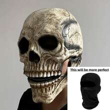 Silicone Mask, Natural Latex Material, Mouth Moving Skull, Perfect For Halloween, Cosplay, Party, Photography, Cosplay