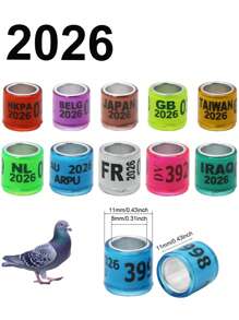 20pcs 2026 Multicolor Pigeon Foot Ring Aluminum Plastic Bird Leg Rings Sign Rings With Letter Number For Pet Bird Fly Race Identification Tracking Training Foot Ring