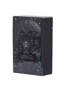 1 pieza Estuche de cigarrillos de plástico con diseño único de calavera con corazón, almacena 20 cigarrillos, caja de cigarrillos portátil y creativa, adecuada para hombres y mujeres, regalo, útiles escolares, funda de cigarrillos, almacenamiento de cigarrillos