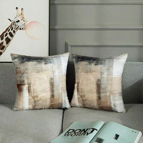 2 wygodne szare poszewki na poduszki "Dom, słodki dom" – miękki poliester, zapięcie na zamek błyskawiczny, można prać w pralce, pasujące do sofy, fotela i salonu, o każdej porze roku, w nowoczesnym stylu, dekoracyjne poduszki
