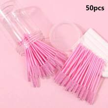 200/100/50/1件一次性睫毛膏刷工具眉刷睫毛膏棒化妆刷睫毛延长用品，带容器睫毛膏棒睫毛膏刷眼部黑色眉刷用于眉毛睫毛延长彩色