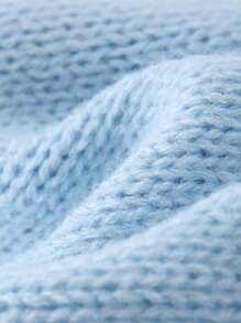UFBemo 1pc Pet Cat Dog Fresh Mountain & Cloud Knit Sweater, Blue And White, Warm For Autumn/Winter