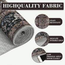 Washable Rugs For Living Room Vintage Rugs With Non-Slip Backing, Low Pile Stain-Resistant Distressed Oriental Carpet, Indoor Foldable Floral Print Floor Covering For Bedroom - Brown - View 8