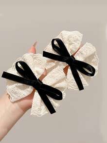 2个装女孩蝴蝶发夹，可爱刘海，简约儿童发饰 - 彩色 - 查看 3