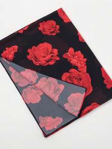 1 件女士波西米亚风水彩印花珍珠雪纺轻盈透气丝滑头巾，防晒围巾，优雅多功能披肩，适合日常佩戴，阿巴雅头巾+