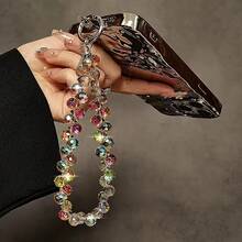 1 New Deluxe Handmade Beaded Mobile Phone Wristband - Elegant Universal Smartphone Lanyard And Key Ring Accessories - Key Accessories Gifts Mobile Phone Decoration - 豐富多彩的 - 查看 1