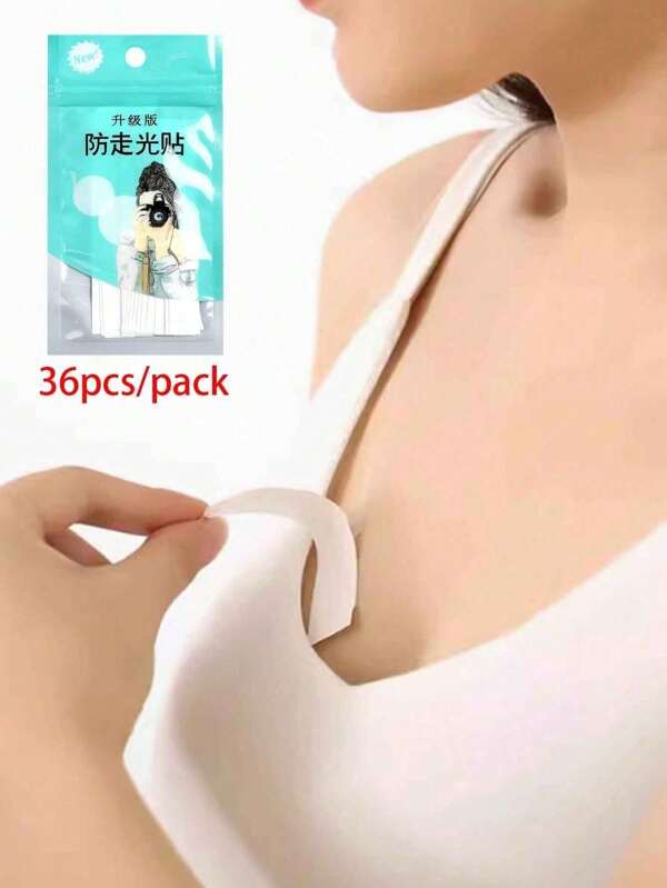 36pcs/Pack Of Top -Not -Skid Double -Sided Tape, Clothes, Shirts, Evening Dresses, Riot Exposure, Stickers, Shirts Leading Off -Chest Double -Sided Transparent Tape, Wearing Skirts To Prevent Light Hidden Stickers, Mild Skin And Fabrics, Transparent Tape, Non -Slip, Fashion, Clothing And Body Tape, Ladies And Clothing Tape, Mild Body Tape, Powerful Viscous Fabric Tape Fashion Tape Summer Cooling,Beach,Travel