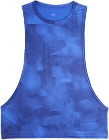 Men's Sleeveless Muscle Stringer Tank Top Cut Open Gym Training Bodybuilding Vest Shirts-2025 - 藍色 - 查看 7