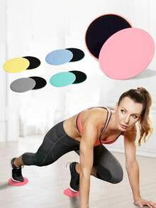 2 piezas Discos de Pilates para fitness rápido, sliders para el núcleo, sliders para los pies de yoga, equipo de entrenamiento de abdominales Six-paquete, discos deslizantes de equilibrio - Equipo de fitness portátil para entrenamiento de abdominales y yoga - Multicolor - Ver 2