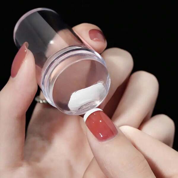 Clear Silicone French Tip Nail Art Stamper Kit With Scraper - Easy To Use, Durable, And Flexible - Perfect For Salon Quality Nail Designs At Home