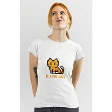 Playera Para Dama Diseño Cat I Love You - Blanco - Ver 1