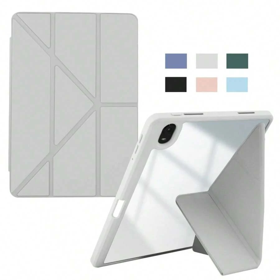 Smart Sleep Acrylic Y Fold Cover For Tablet S6 Lite A9+ PLUS S10 S9 S8 S7 FE 11PIN With Pen Slot - 淺灰色 - 查看 1