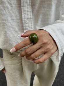 Bộ 1/4 chiếc nhẫn charm nhựa cong, phong cách đường phố sang trọng, thích hợp đeo hàng ngày, quà tặng trang sức kim loại cong đa năng cho nữ và các cặp đôi trong dịp lễ (Chất liệu và màu sắc của nhẫn có thể khác nhau tùy sản phẩm thực tế). - nhẫn - Xem 5