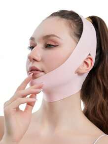 1pc Pink Thin Elastic Women's Face Sleeping Face Mask Strap, Suitable For Everyday Wear