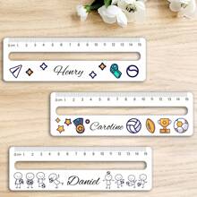 Personalisierter weißer Acryl Lineal, Lineal mit Lesehilfe, Aufnahme Leselineal, Schulanfang, Lehrergeschenk, Schülergeschenk, einzigartiges Geburtstagsgeschenk