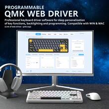 ATTACK SHARK X65 HE Wired Mechanical Gaming Keyboard 65% With Rapid-Fire Magnetic Switch, RGB Top-Mounted Hall Effect, Hot Swap, Adjustable Actuation, 8KHZ Polling Rate, PBT Keycaps For Win/PC - Trắng đơn giản - Xem 7